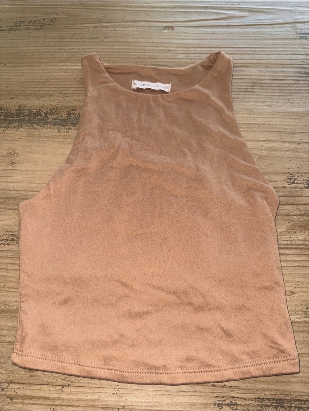 Sincerely Jules High-Neck Tank Top in Warm Tan